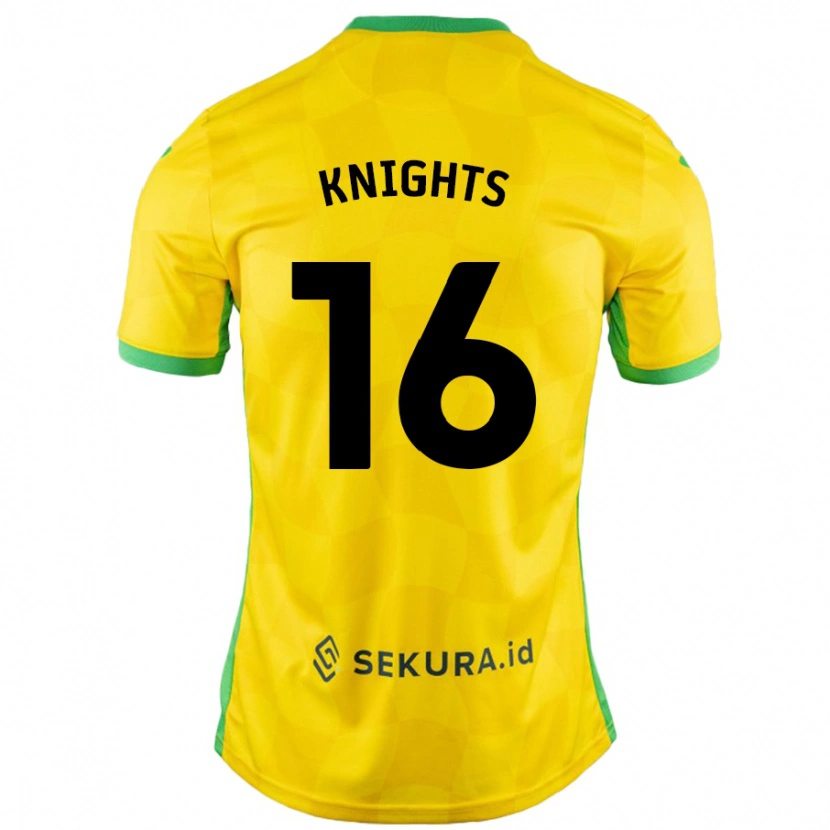 Danxen Kinderen Katie Knights #16 Geel Groen Thuisshirt Thuistenue 2024/25 T-Shirt