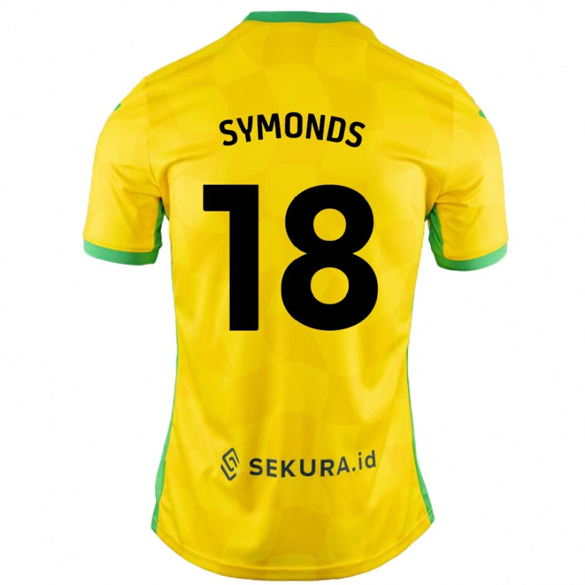 Danxen Kinderen Freya Symonds #18 Geel Groen Thuisshirt Thuistenue 2024/25 T-Shirt