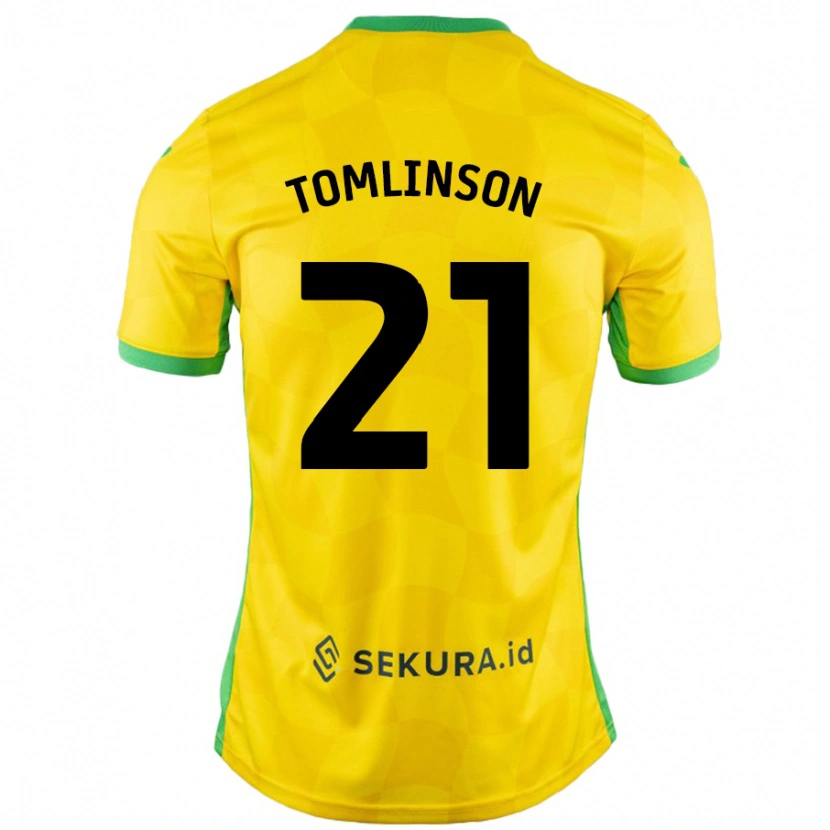 Danxen Kinderen Lauren Tomlinson #21 Geel Groen Thuisshirt Thuistenue 2024/25 T-Shirt