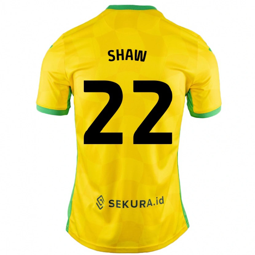 Danxen Kinderen Shannon Shaw #22 Geel Groen Thuisshirt Thuistenue 2024/25 T-Shirt