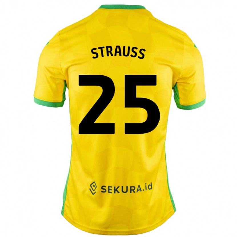 Danxen Kinderen Hope Strauss #25 Geel Groen Thuisshirt Thuistenue 2024/25 T-Shirt