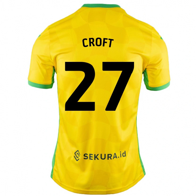 Danxen Kinderen Mary Croft #27 Geel Groen Thuisshirt Thuistenue 2024/25 T-Shirt