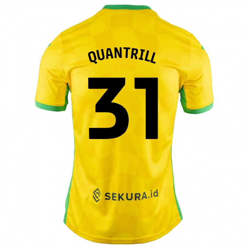 Danxen Kinderen Sarah Quantrill #31 Geel Groen Thuisshirt Thuistenue 2024/25 T-Shirt