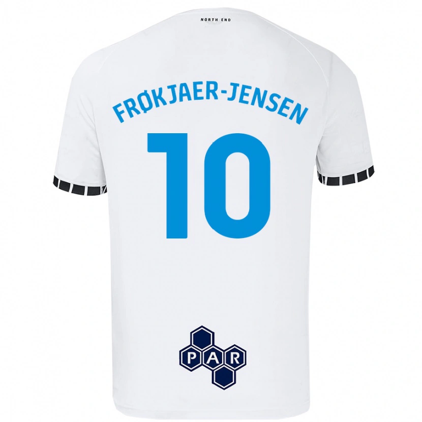 Danxen Kinderen Mads Frøkjaer-Jensen #10 Wit Thuisshirt Thuistenue 2024/25 T-Shirt