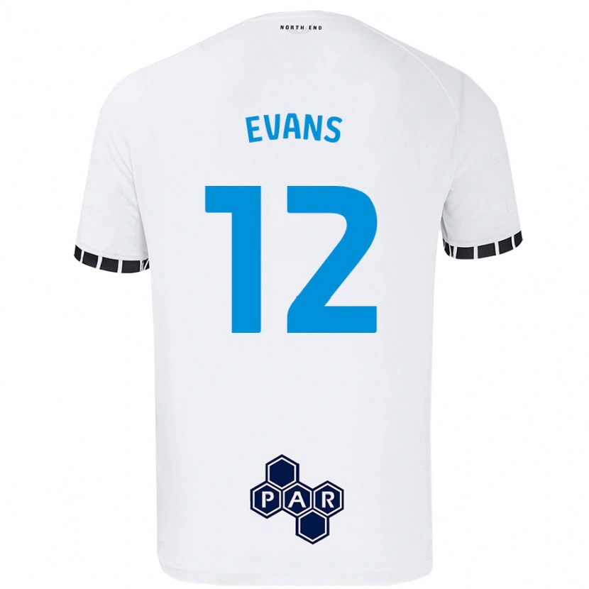 Danxen Kinderen Ched Evans #12 Wit Thuisshirt Thuistenue 2024/25 T-Shirt