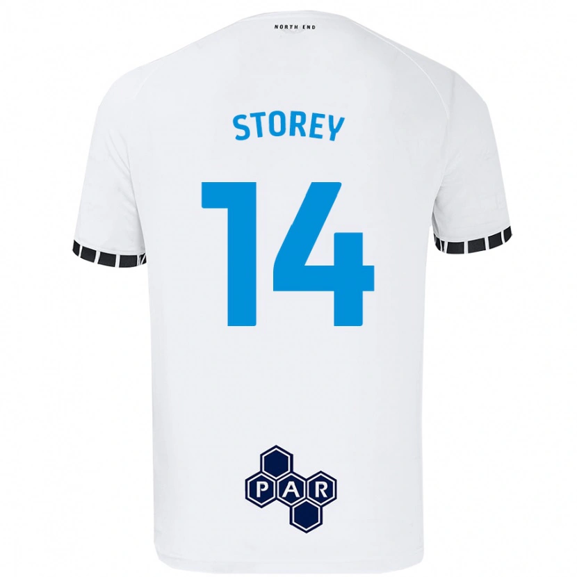 Danxen Kinderen Jordan Storey #14 Wit Thuisshirt Thuistenue 2024/25 T-Shirt