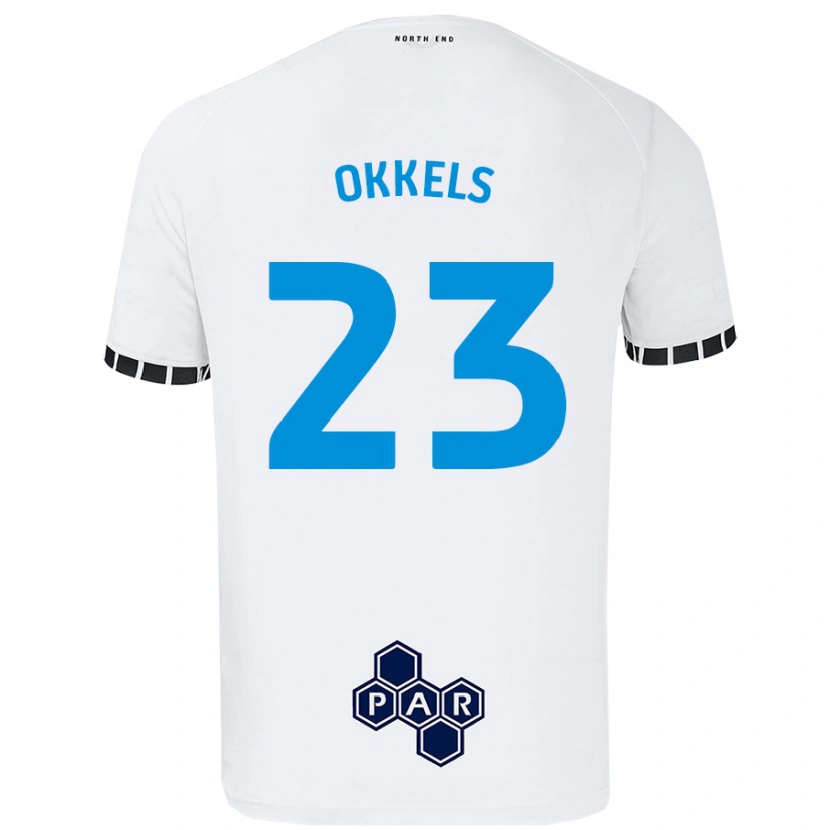 Danxen Kinderen Jeppe Okkels #23 Wit Thuisshirt Thuistenue 2024/25 T-Shirt