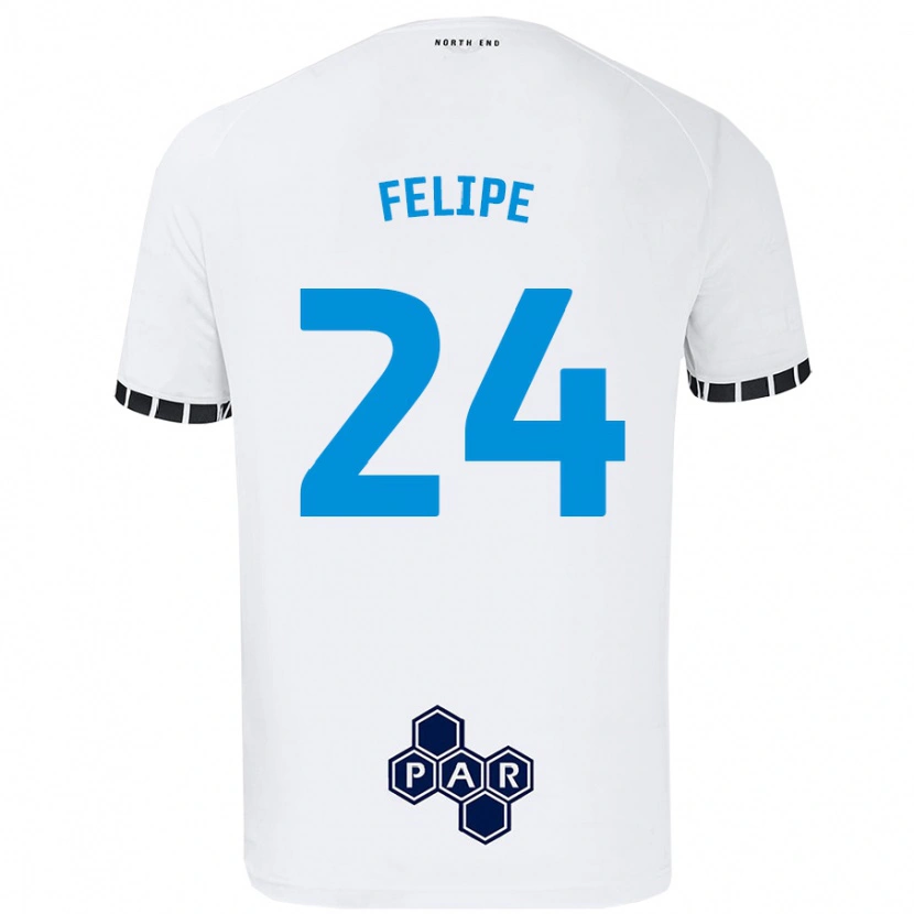 Danxen Kinderen Felipe #24 Wit Thuisshirt Thuistenue 2024/25 T-Shirt