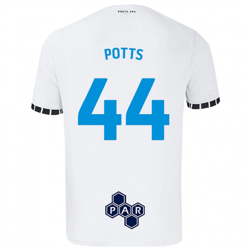 Danxen Kinderen Brad Potts #44 Wit Thuisshirt Thuistenue 2024/25 T-Shirt