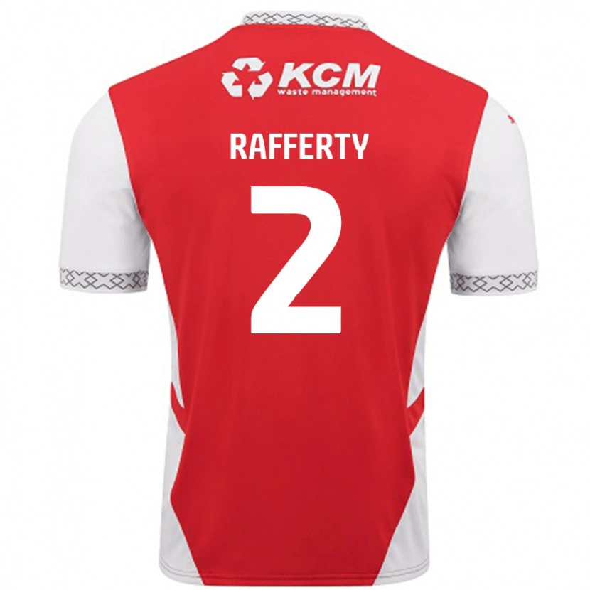 Danxen Kinderen Joe Rafferty #2 Rood Wit Thuisshirt Thuistenue 2024/25 T-Shirt