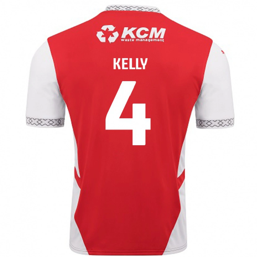 Danxen Kinderen Liam Kelly #4 Rood Wit Thuisshirt Thuistenue 2024/25 T-Shirt