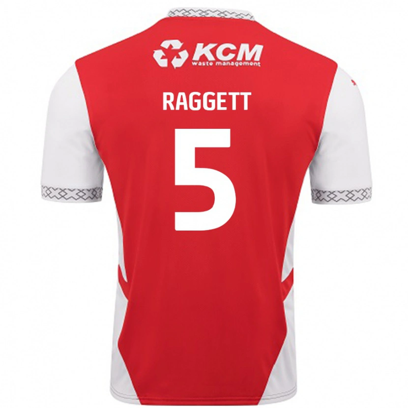 Danxen Kinderen Sean Raggett #5 Rood Wit Thuisshirt Thuistenue 2024/25 T-Shirt