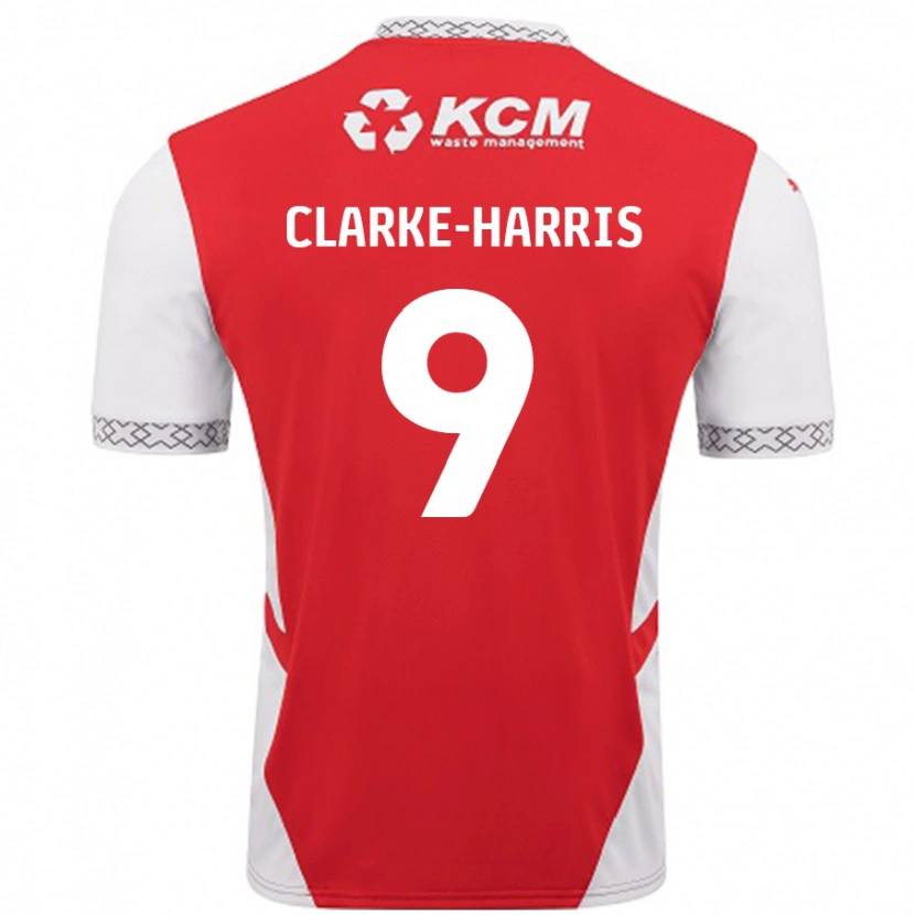 Danxen Kinderen Jonson Clarke-Harris #9 Rood Wit Thuisshirt Thuistenue 2024/25 T-Shirt