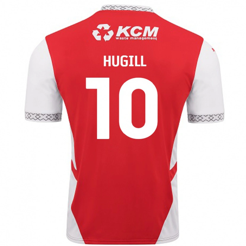 Danxen Kinderen Jordan Hugill #10 Rood Wit Thuisshirt Thuistenue 2024/25 T-Shirt