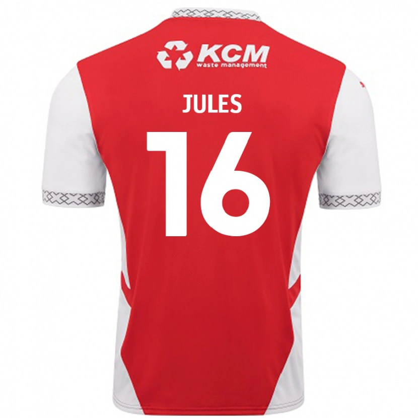 Danxen Kinderen Zak Jules #16 Rood Wit Thuisshirt Thuistenue 2024/25 T-Shirt