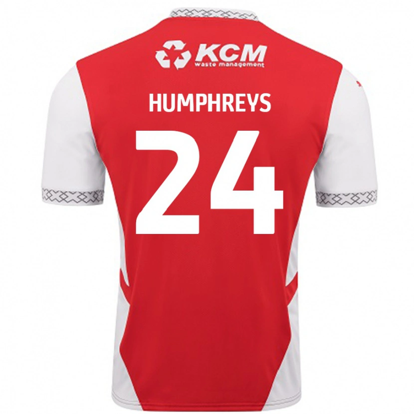 Danxen Kinderen Cameron Humphreys #24 Rood Wit Thuisshirt Thuistenue 2024/25 T-Shirt