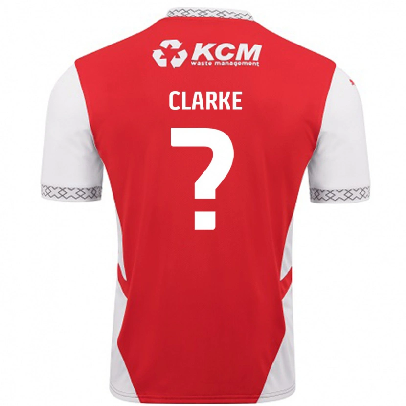 Danxen Kinderen James Clarke #0 Rood Wit Thuisshirt Thuistenue 2024/25 T-Shirt