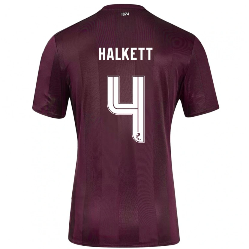 Danxen Kinderen Craig Halkett #4 Bordeauxrood Thuisshirt Thuistenue 2024/25 T-Shirt