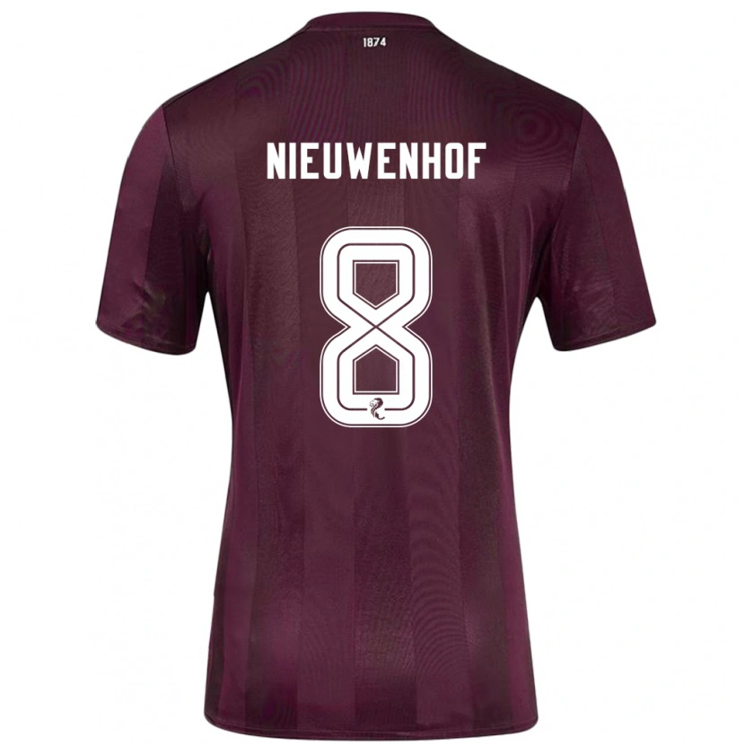 Danxen Kinderen Calem Nieuwenhof #8 Bordeauxrood Thuisshirt Thuistenue 2024/25 T-Shirt