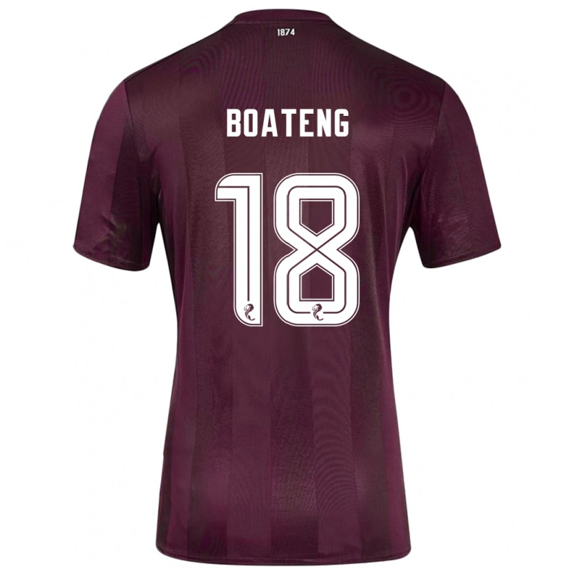 Danxen Kinderen Malachi Boateng #18 Bordeauxrood Thuisshirt Thuistenue 2024/25 T-Shirt