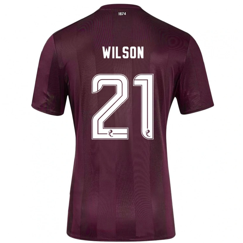 Danxen Kinderen James Wilson #21 Bordeauxrood Thuisshirt Thuistenue 2024/25 T-Shirt