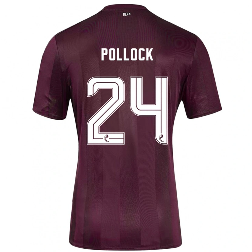 Danxen Kinderen Finlay Pollock #24 Bordeauxrood Thuisshirt Thuistenue 2024/25 T-Shirt