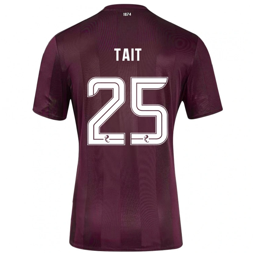 Danxen Kinderen Macaulay Tait #25 Bordeauxrood Thuisshirt Thuistenue 2024/25 T-Shirt