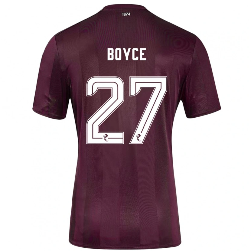 Danxen Kinderen Liam Boyce #27 Bordeauxrood Thuisshirt Thuistenue 2024/25 T-Shirt