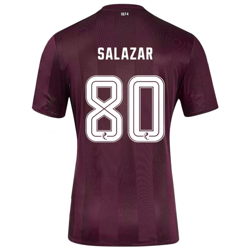 Danxen Kinderen Andrés Salazar #80 Bordeauxrood Thuisshirt Thuistenue 2024/25 T-Shirt