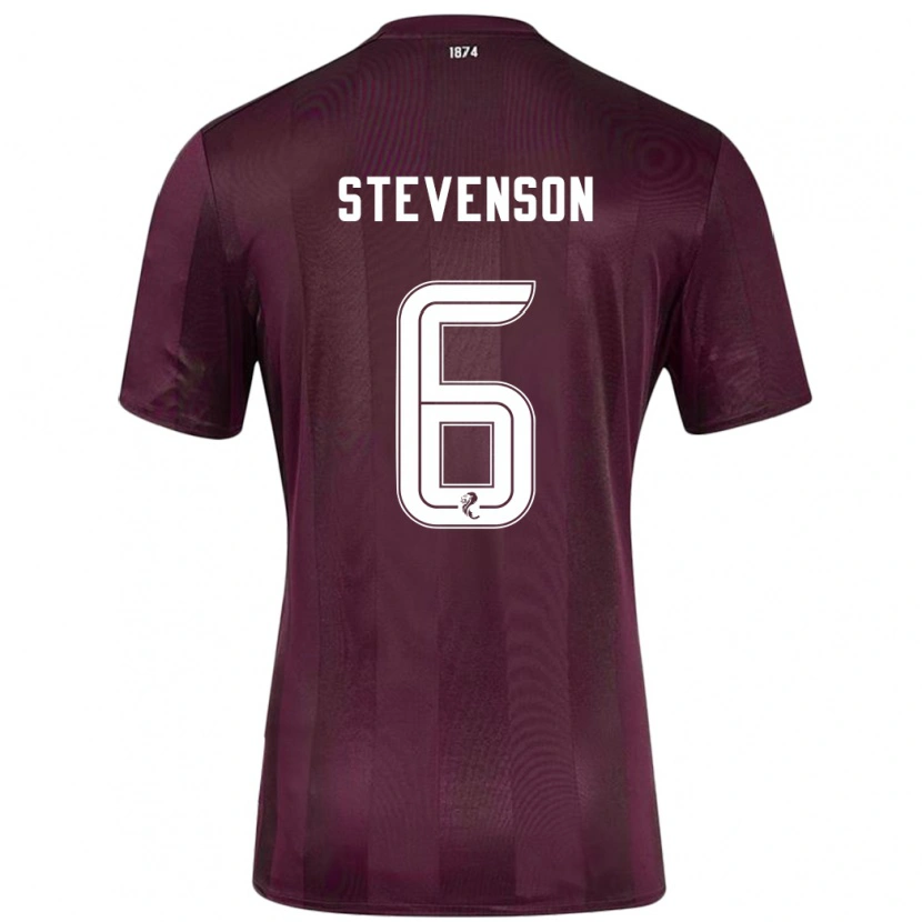 Danxen Kinderen Gus Stevenson #6 Bordeauxrood Thuisshirt Thuistenue 2024/25 T-Shirt