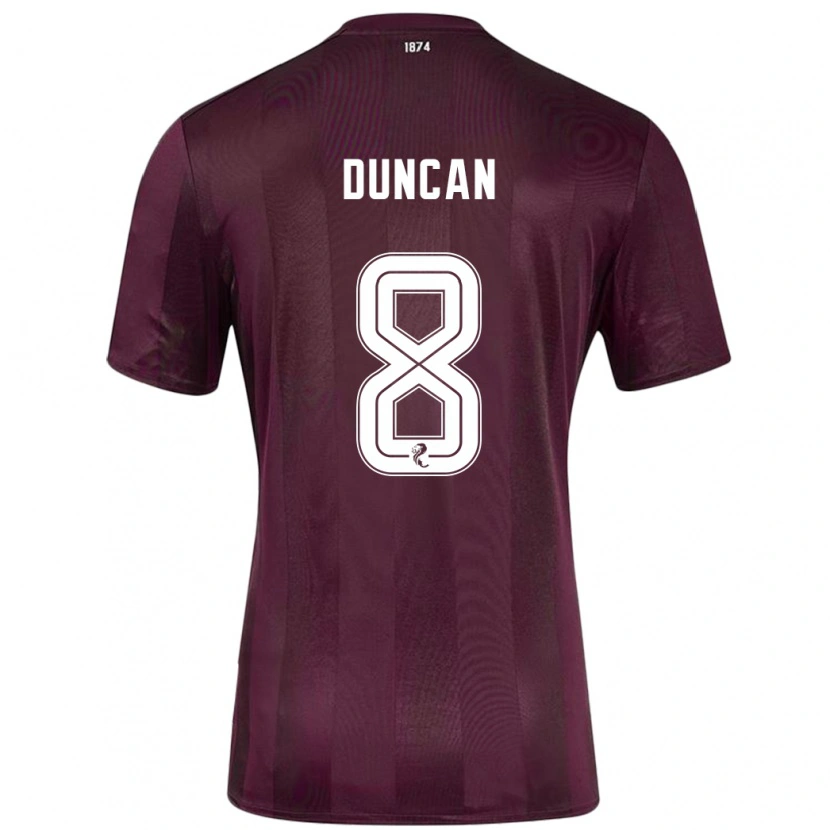 Danxen Kinderen Ryan Duncan #8 Bordeauxrood Thuisshirt Thuistenue 2024/25 T-Shirt