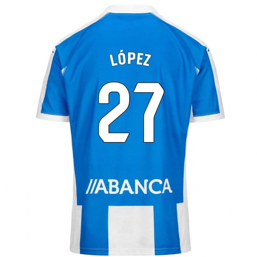 Danxen Kinderen Rubén López #27 Blauw Wit Thuisshirt Thuistenue 2024/25 T-Shirt