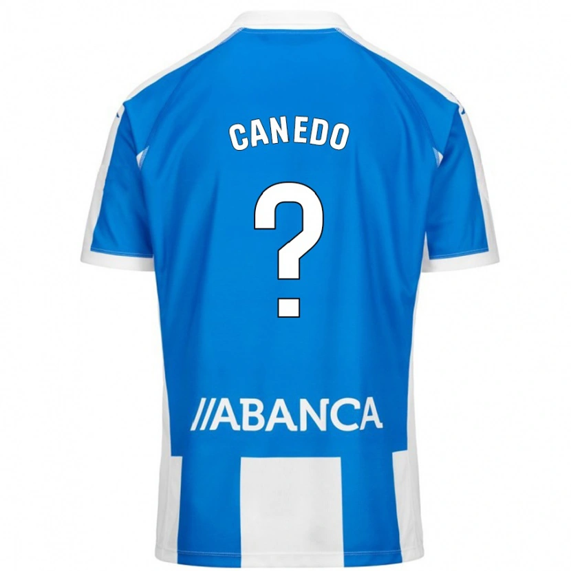 Danxen Kinderen Damián Canedo #0 Blauw Wit Thuisshirt Thuistenue 2024/25 T-Shirt