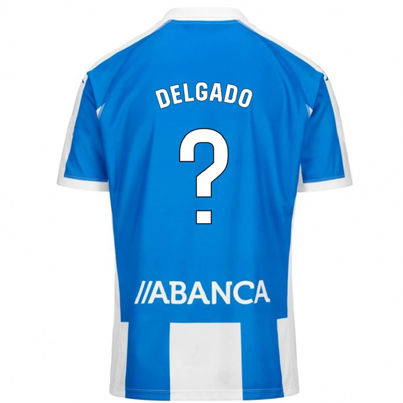 Danxen Kinderen Álex Delgado #0 Blauw Wit Thuisshirt Thuistenue 2024/25 T-Shirt