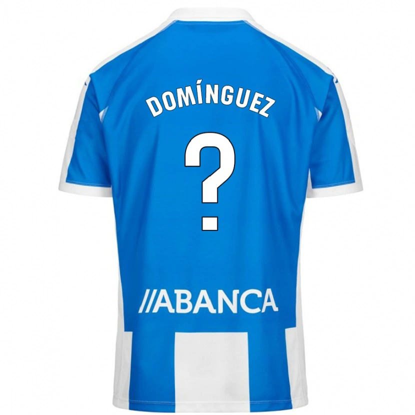 Danxen Kinderen David Domínguez #0 Blauw Wit Thuisshirt Thuistenue 2024/25 T-Shirt