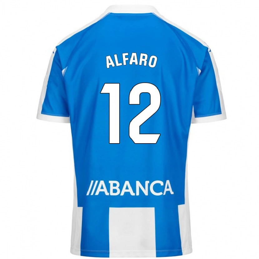 Danxen Kinderen Alejandro Alfaro #12 Blauw Wit Thuisshirt Thuistenue 2024/25 T-Shirt