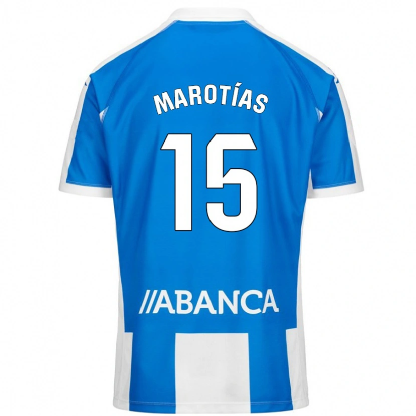 Danxen Kinderen Oscar Marotías #15 Blauw Wit Thuisshirt Thuistenue 2024/25 T-Shirt