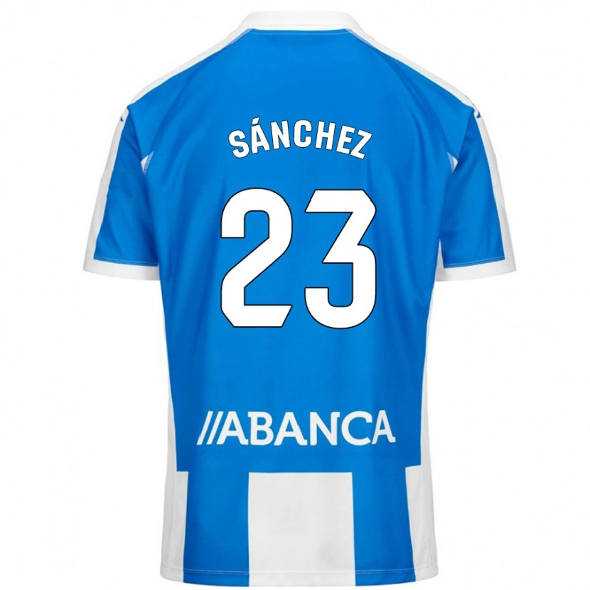 Danxen Kinderen Kevin Sánchez #23 Blauw Wit Thuisshirt Thuistenue 2024/25 T-Shirt