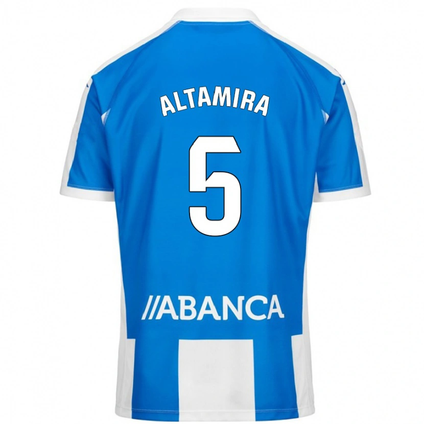 Danxen Kinderen Inés Altamira #5 Blauw Wit Thuisshirt Thuistenue 2024/25 T-Shirt