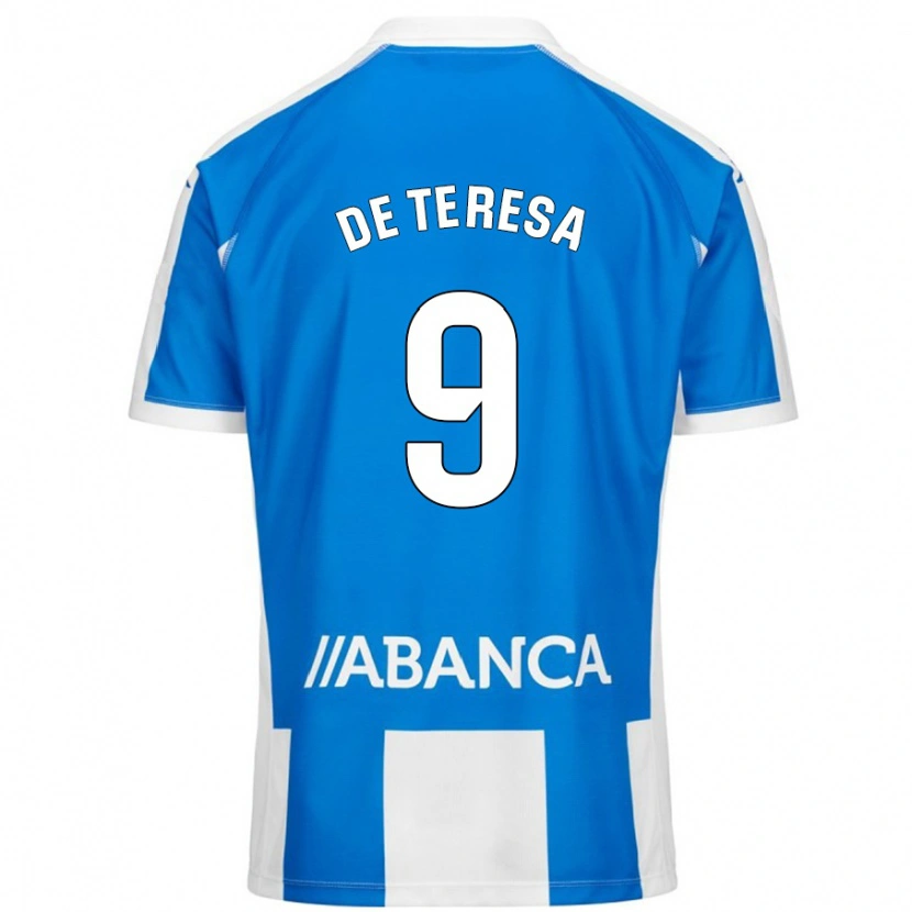 Danxen Kinderen Ana Lucía De Teresa #9 Blauw Wit Thuisshirt Thuistenue 2024/25 T-Shirt