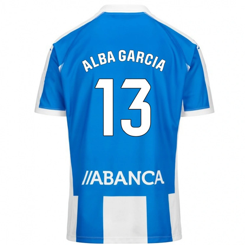 Danxen Kinderen Lucía Alba García #13 Blauw Wit Thuisshirt Thuistenue 2024/25 T-Shirt