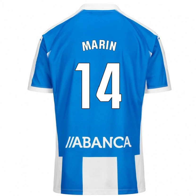 Danxen Kinderen Ainhoa Marín #14 Blauw Wit Thuisshirt Thuistenue 2024/25 T-Shirt