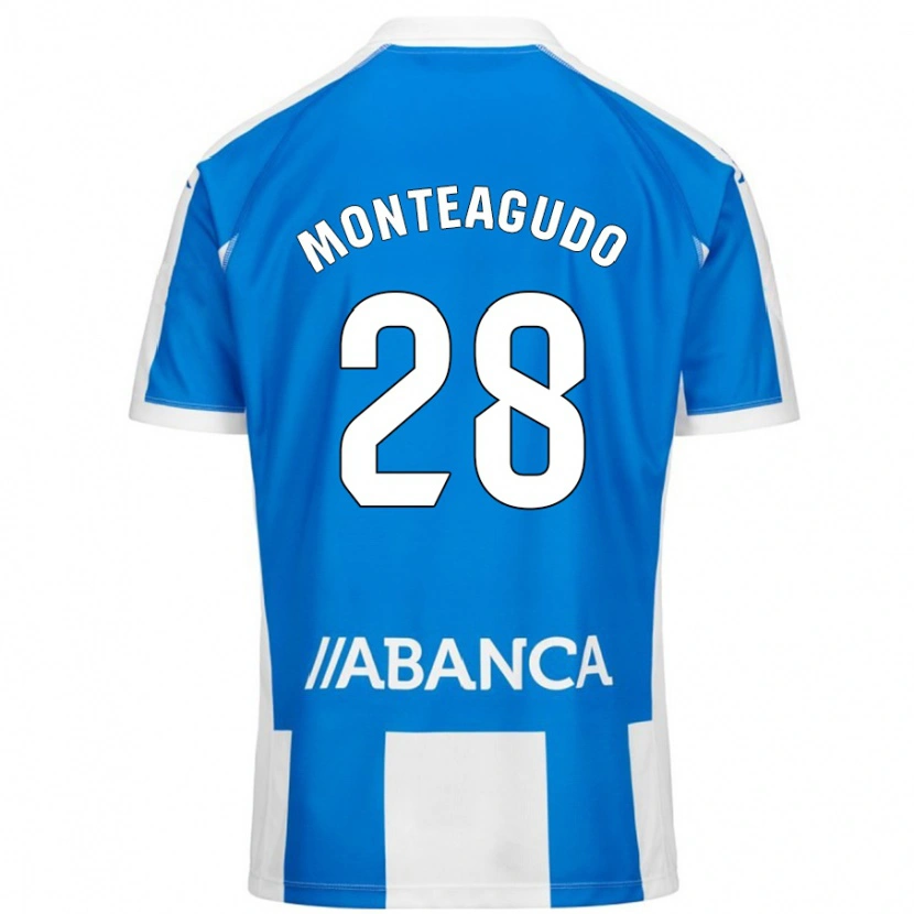 Danxen Kinderen Paula Monteagudo #28 Blauw Wit Thuisshirt Thuistenue 2024/25 T-Shirt