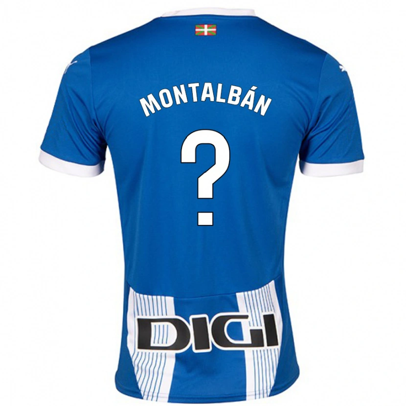 Danxen Kinderen Enrique Montalbán #0 Blauw Thuisshirt Thuistenue 2024/25 T-Shirt