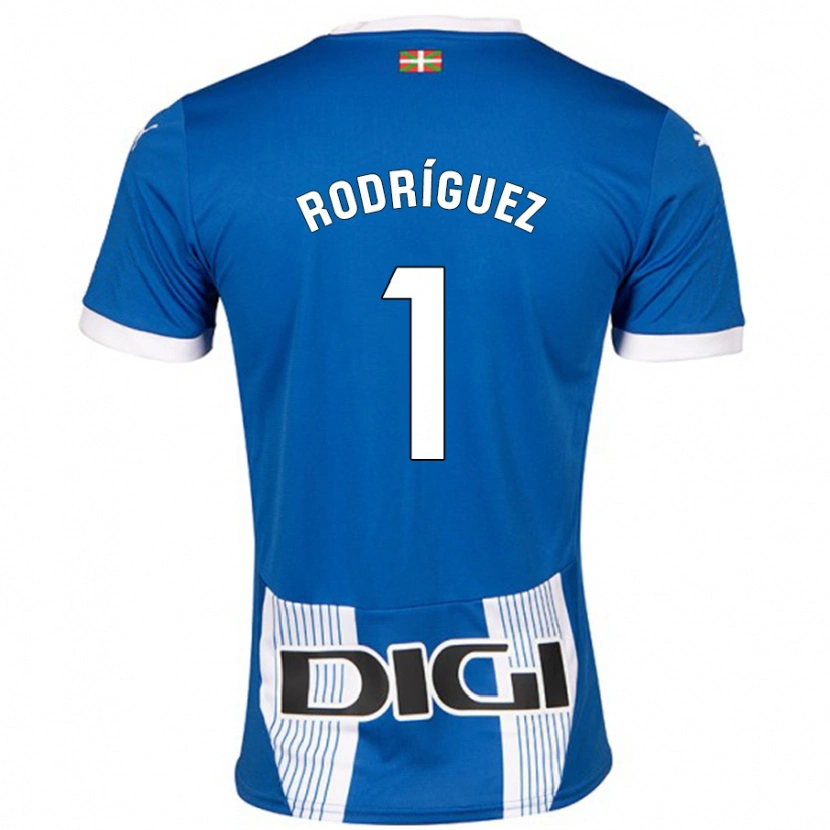 Danxen Kinderen Adrián Rodríguez #1 Blauw Thuisshirt Thuistenue 2024/25 T-Shirt