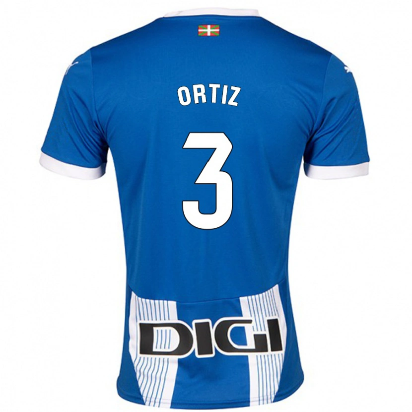 Danxen Kinderen Eneko Ortiz #3 Blauw Thuisshirt Thuistenue 2024/25 T-Shirt