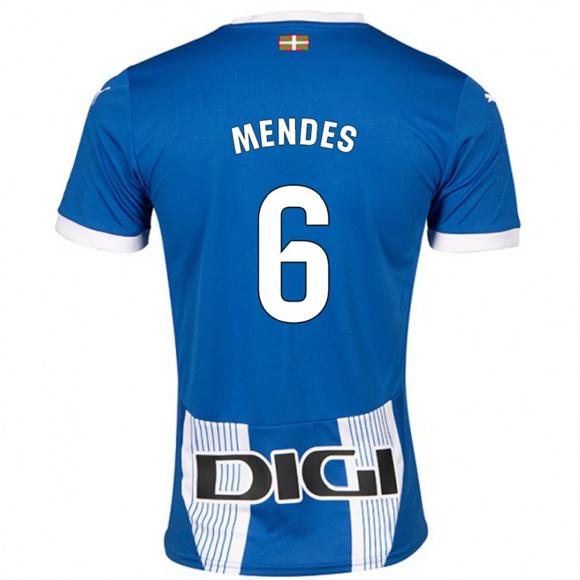 Danxen Kinderen Tomás Mendes #6 Blauw Thuisshirt Thuistenue 2024/25 T-Shirt