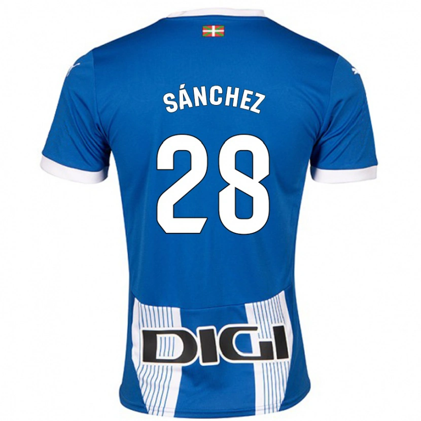 Danxen Kinderen Ander Sánchez #28 Blauw Thuisshirt Thuistenue 2024/25 T-Shirt