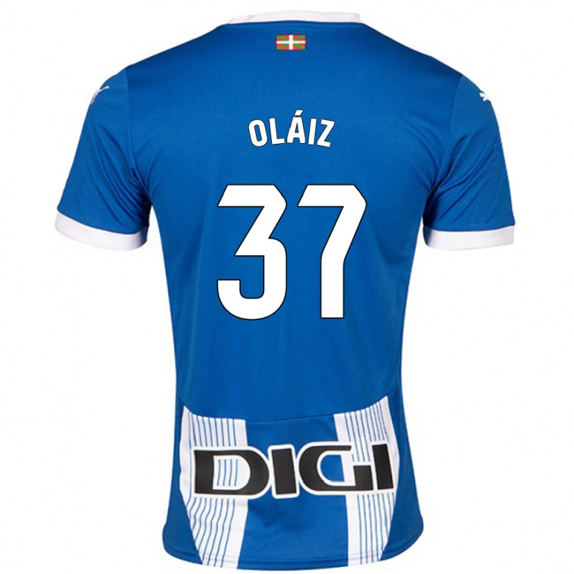 Danxen Kinderen Xanet Oláiz #37 Blauw Thuisshirt Thuistenue 2024/25 T-Shirt