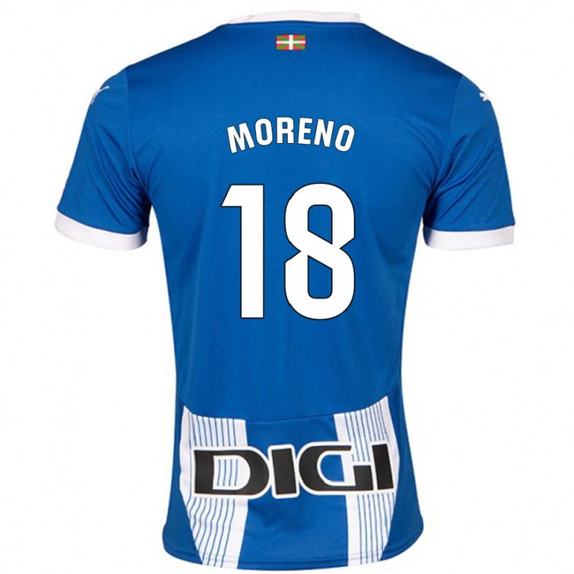 Danxen Kinderen Laura Moreno #18 Blauw Thuisshirt Thuistenue 2024/25 T-Shirt